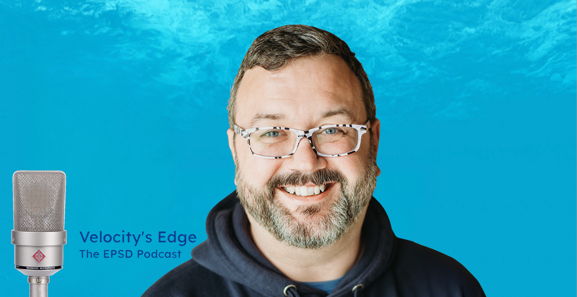 Peat Bakke with the Velocity's Edge podcast logo